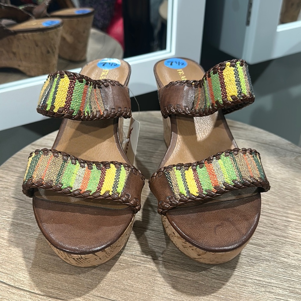 Franco sarto wedge open toed shoes